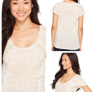 NWT Lucky Brand Mettalic Geo Tops